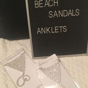 BOGO 50% SALE Rhinestone Beach Sandals Anklet NEW